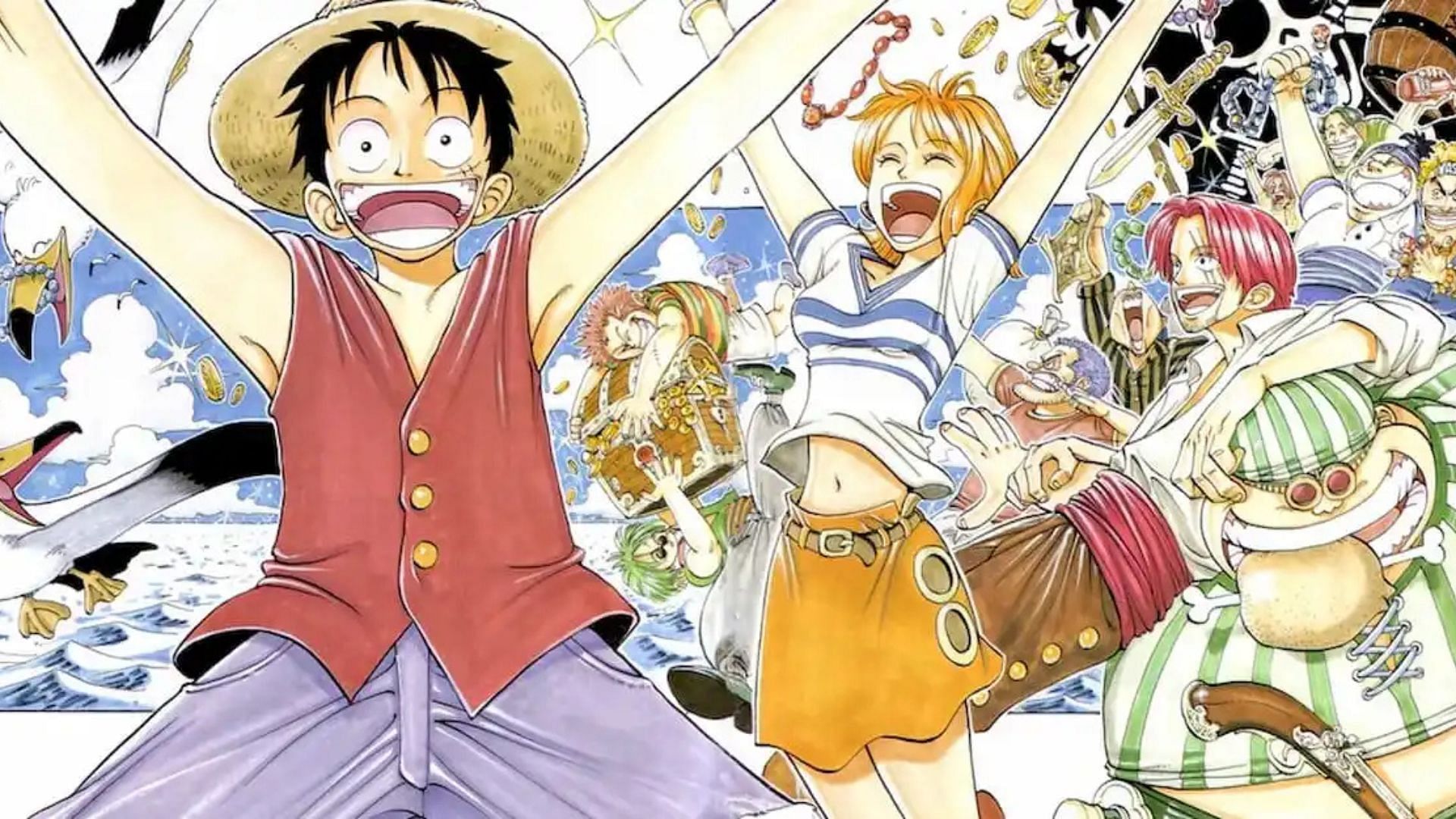 Luffy and his friends in One Piece manga (Image via Shueisha)